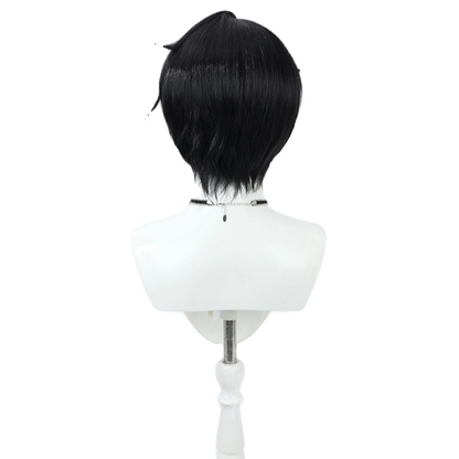 Kuzuha Cosplay Wigs NIJISANJI Black Hair Slight Flip Style