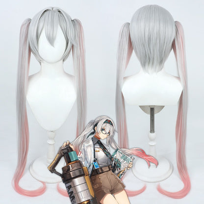 Lam Cosplay Wigs Girls- Frontline: Neural Cloud Silver-gray fading into pink