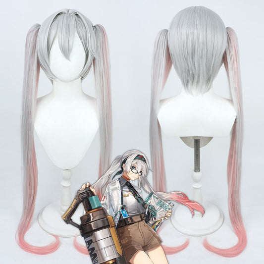 Lam Cosplay Wigs Girls- Frontline: Neural Cloud Silver-gray fading into pink
