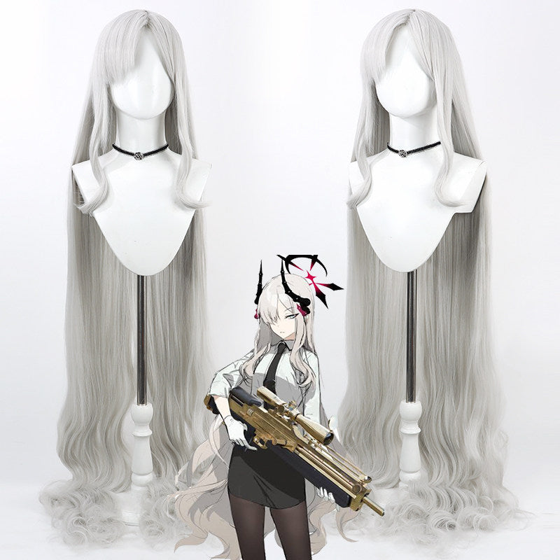 Makoto Hanuma Cosplay Wigs Blue Archive Silver Wigs