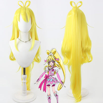 Mana Aida Cosplay Wigs Cure Heart DokiDoki! Precure Yellow Split Ponytail Wigs