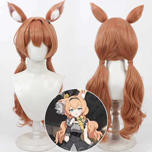 Mari Iochi Cosplay Wigs Twin Braids Curly Wigs Blue Archive