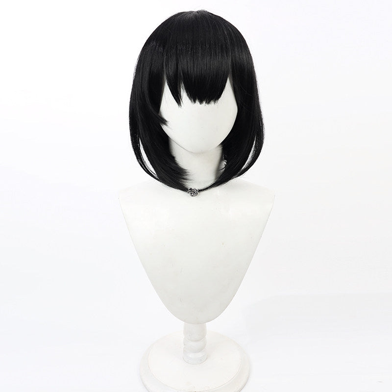 Mashiro Shizuyama Cosplay Wigs Black Bob Wigs Blue Archive