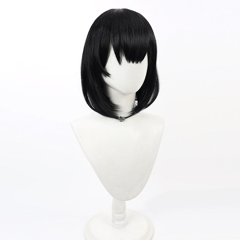 Mashiro Shizuyama Cosplay Wigs Black Bob Wigs Blue Archive