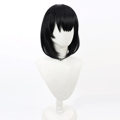 Mashiro Shizuyama Cosplay Wigs Black Bob Wigs Blue Archive