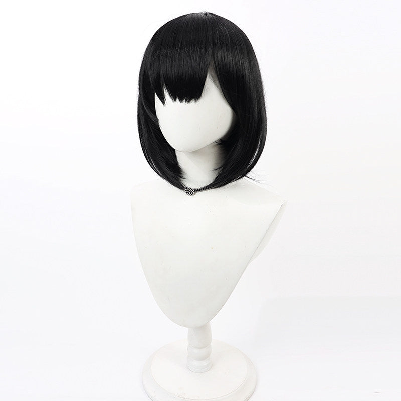 Mashiro Shizuyama Cosplay Wigs Black Bob Wigs Blue Archive