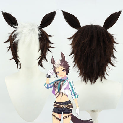 Mejiro Ryan Cosplay Wigs Pretty Derby Brown Ears Short Tail