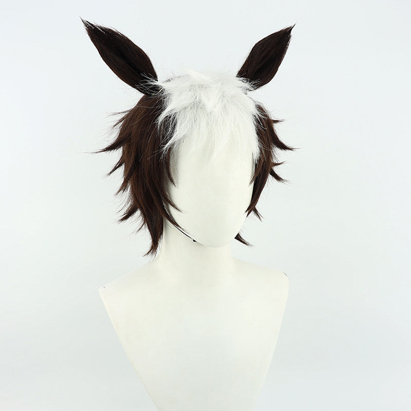 Mejiro Ryan Cosplay Wigs Pretty Derby Brown Ears Short Tail