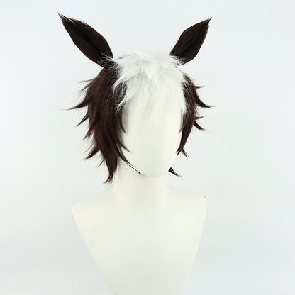 Mejiro Ryan Cosplay Wigs Pretty Derby Brown Ears Short Tail