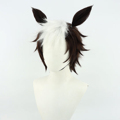 Mejiro Ryan Cosplay Wigs Pretty Derby Brown Ears Short Tail