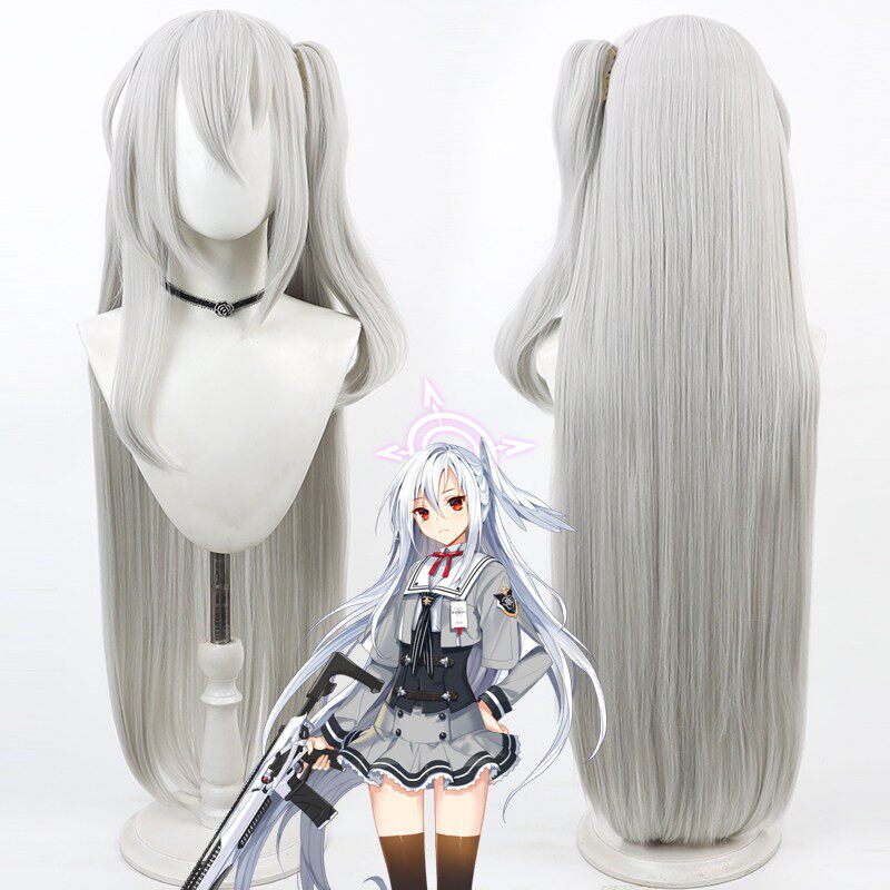 Morizuki Suzumi Cosplay Wigs Split Ponytail Wigs Blue Archive