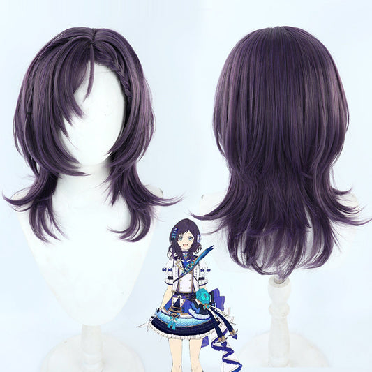 NIJISANJI VTuber Aiba Uiha Cosplay Wigs Grey Purple Wigs