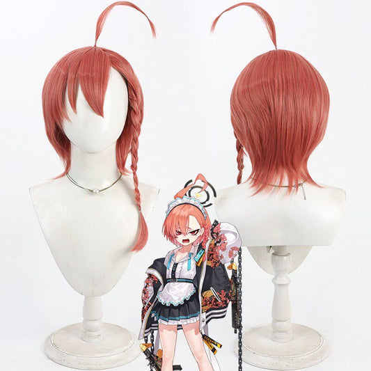 Neru Mikamo Cosplay Wigs Orange Braid Wigs Blue Wigs Blue Archive