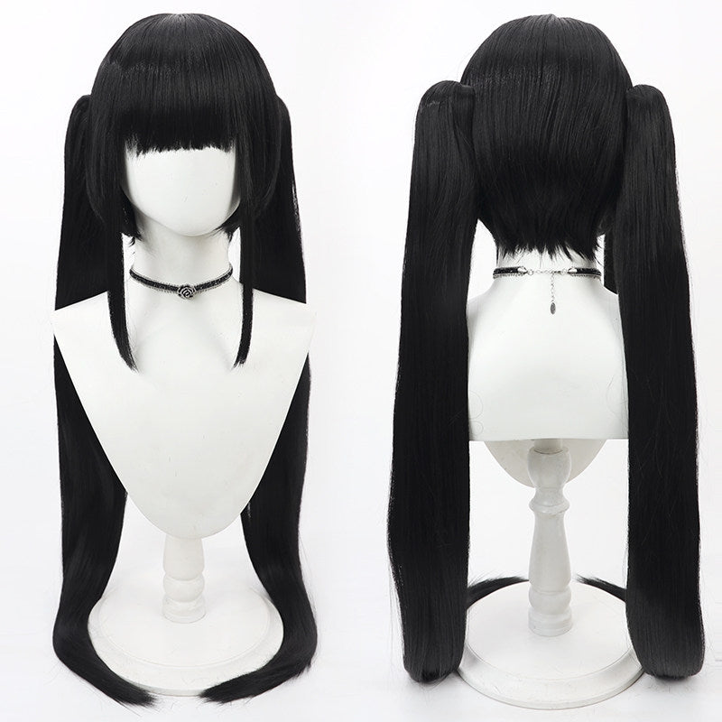 Noshiro Cosplay Wigs Blue Archive Black Twin Ponytail Wigs