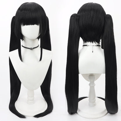 Noshiro Cosplay Wigs Blue Archive Black Twin Ponytail Wigs