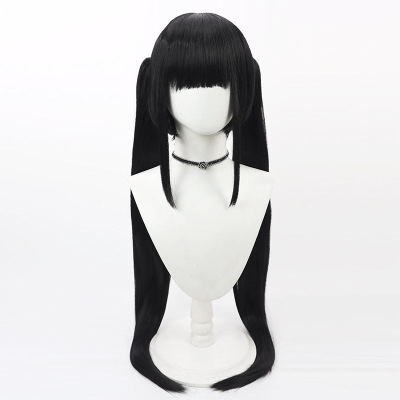 Noshiro Cosplay Wigs Blue Archive Black Twin Ponytail Wigs