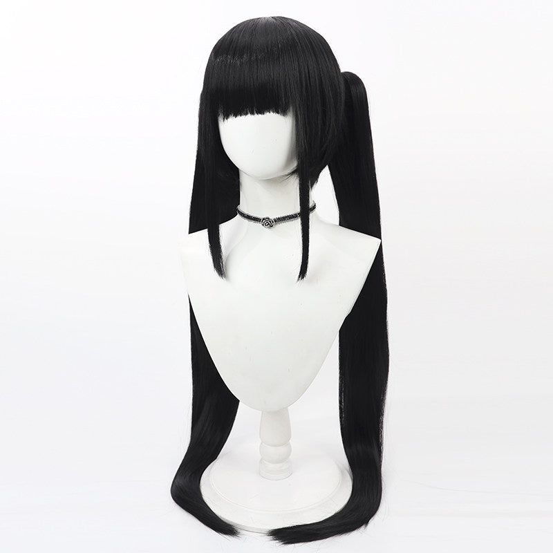 Noshiro Cosplay Wigs Blue Archive Black Twin Ponytail Wigs