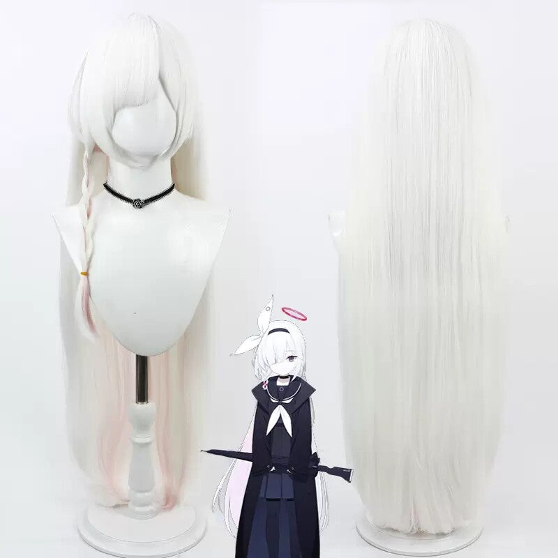 Plana Cosplay Wigs Blue Archive White Highlight Long Loose Wigs