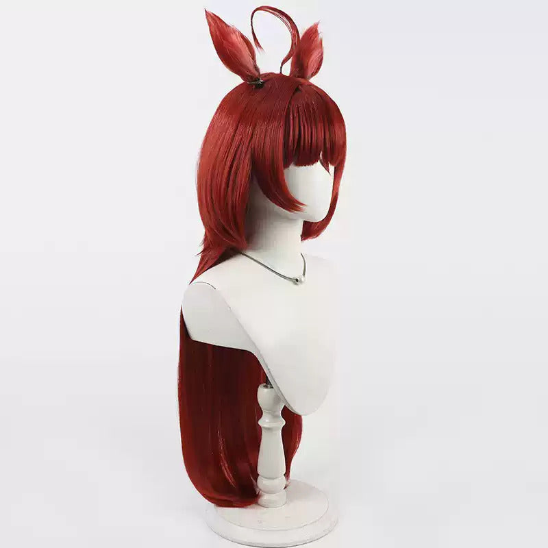 Red Desire Cosplay Wigs Pretty Derby Wine Red Ears & Tail