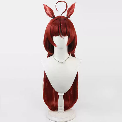 Red Desire Cosplay Wigs Pretty Derby Wine Red Ears & Tail