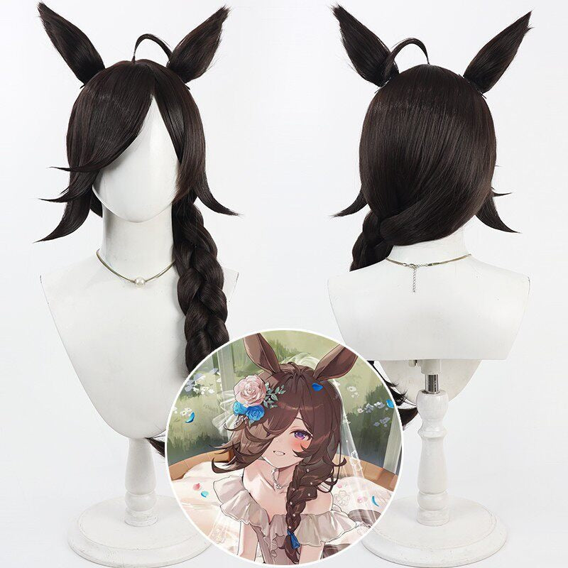 Rice Shower Cosplay Wigs Pretty Derby Thick Braid Ears Tail