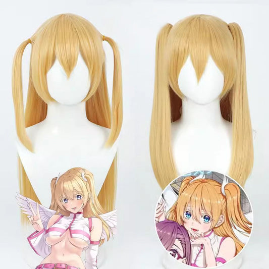 Ririsa Amano Cosplay Wigs Anime Nigoriri Yellow Wigs 2.5 Dimensional Seduction