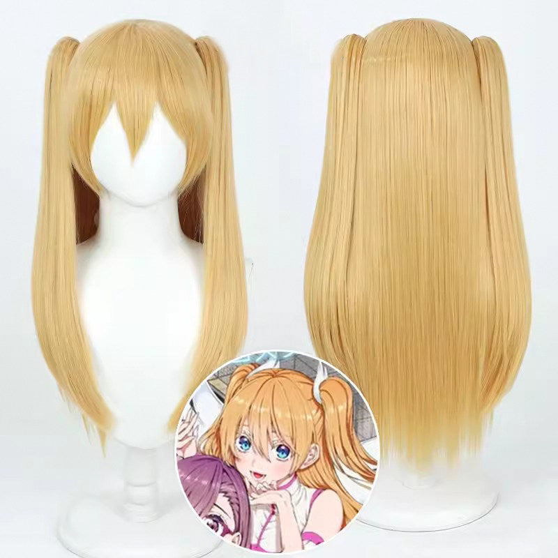 Ririsa Amano Cosplay Wigs Anime Nigoriri Yellow Wigs 2.5 Dimensional Seduction