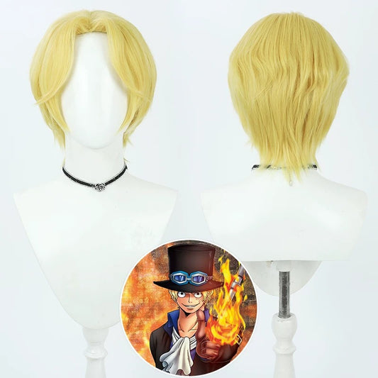 Sabo Cosplay Wigs Golden One Piece Revolutionary Army Anime Wigs