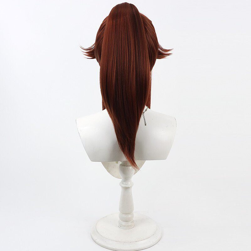 Sakubei Tomatsu Cosplay Wigs Ninjaboy Rantaro Wine Red Wigs