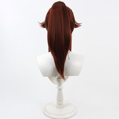 Sakubei Tomatsu Cosplay Wigs Ninjaboy Rantaro Wine Red Wigs