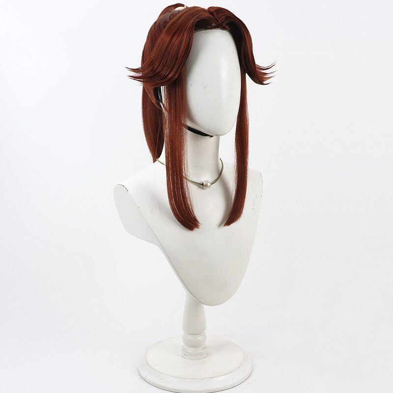 Sakubei Tomatsu Cosplay Wigs Ninjaboy Rantaro Wine Red Wigs