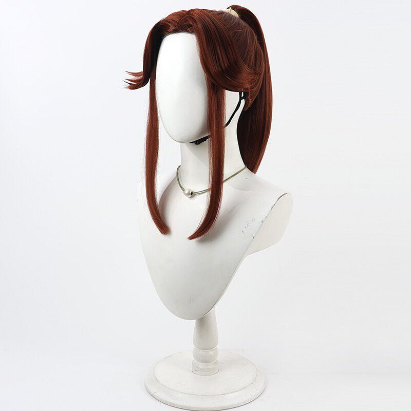 Sakubei Tomatsu Cosplay Wigs Ninjaboy Rantaro Wine Red Wigs