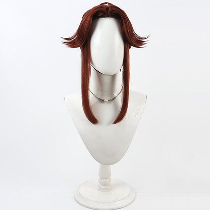 Sakubei Tomatsu Cosplay Wigs Ninjaboy Rantaro Wine Red Wigs
