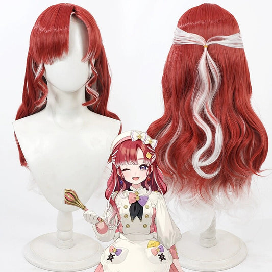 Saotome Berry Cosplay Wigs Red White Highlight NIJISANJI VTuber Wigs