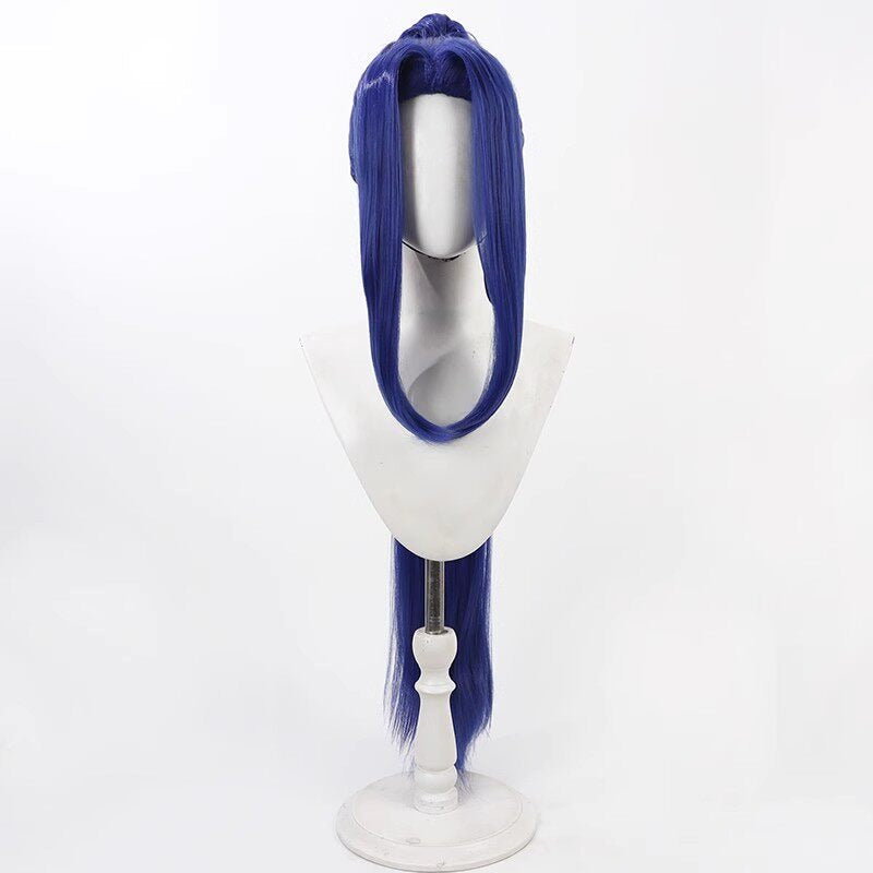 Sasaki Kojiro Cosplay Wigs Dark Blue Split Ponytail Wigs