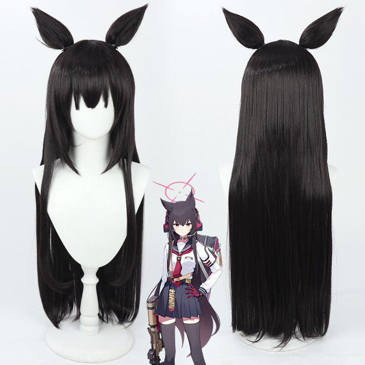 Shichido Yukino Blue Archive Cosplay Wigs Black Wigs
