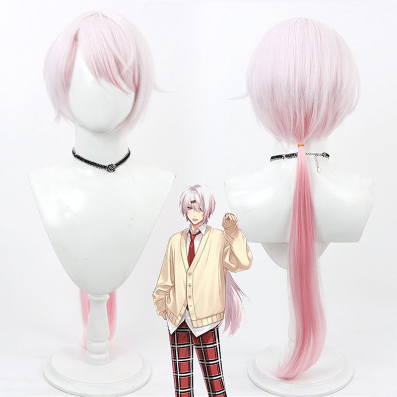 Shiina Yuika Cosplay Wigs NIJISANJI Male Gradient Pink Wigs
