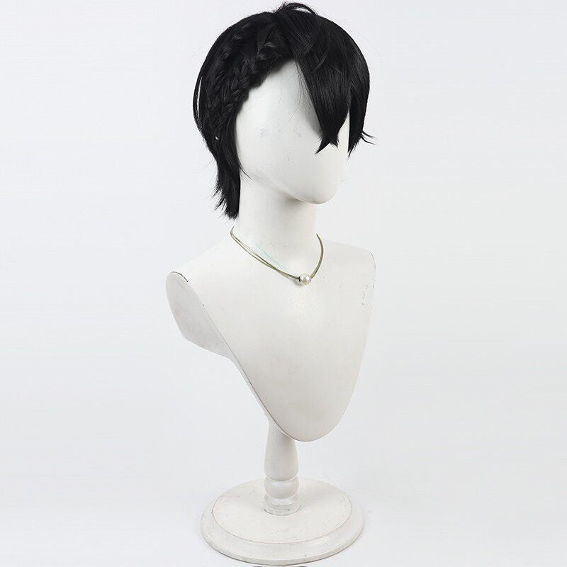 Shikinagi Akira Cosplay Wigs Black Braid NIJISANJI VTuber