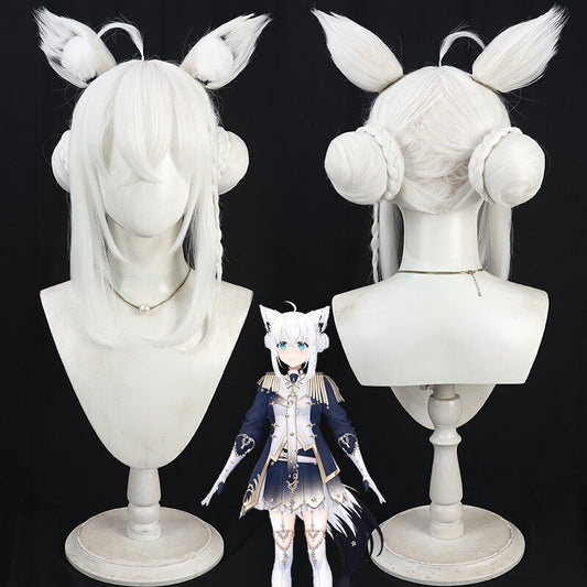 Shirakami Fubuki Cosplay Wigs Updo Hololive VTuber