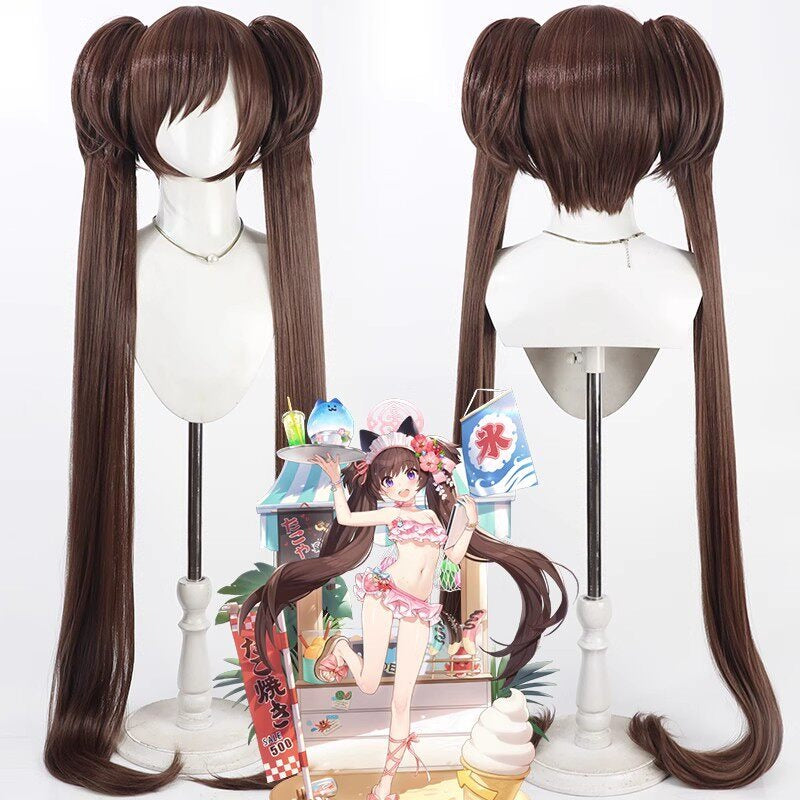 Shizuko Kawawa Cosplay Wigs 1.3m Twin Ponytail Wigs Blue Archive