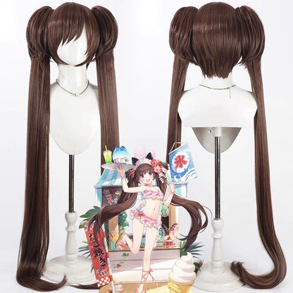 Shizuko Kawawa Cosplay Wigs 1.3m Twin Ponytail Wigs Blue Archive
