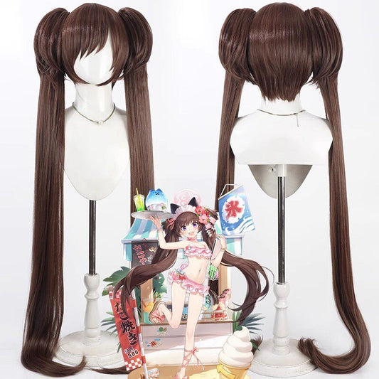 Shizuko Kawawa Cosplay Wigs 1.3m Twin Ponytail Wigs Blue Archive