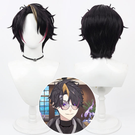 Shu Yamino Cosplay Wigs Male Short Highlight Hair NIJISANJI VTuber