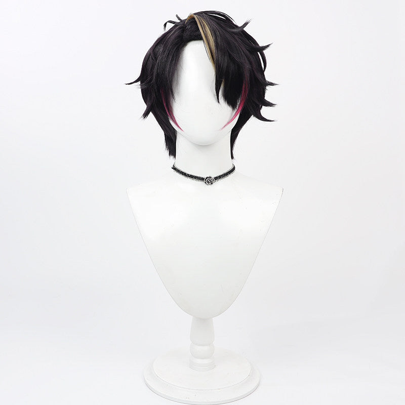Shu Yamino Cosplay Wigs Male Short Highlight Hair NIJISANJI VTuber