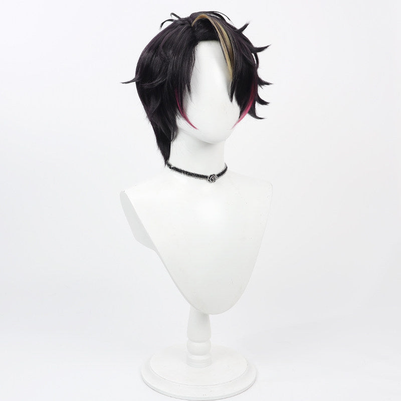 Shu Yamino Cosplay Wigs Male Short Highlight Hair NIJISANJI VTuber