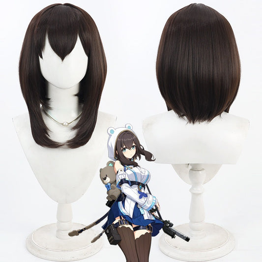 Strinova Cosplay Wigs Yvette Brown Long Bob Scalp Wigs