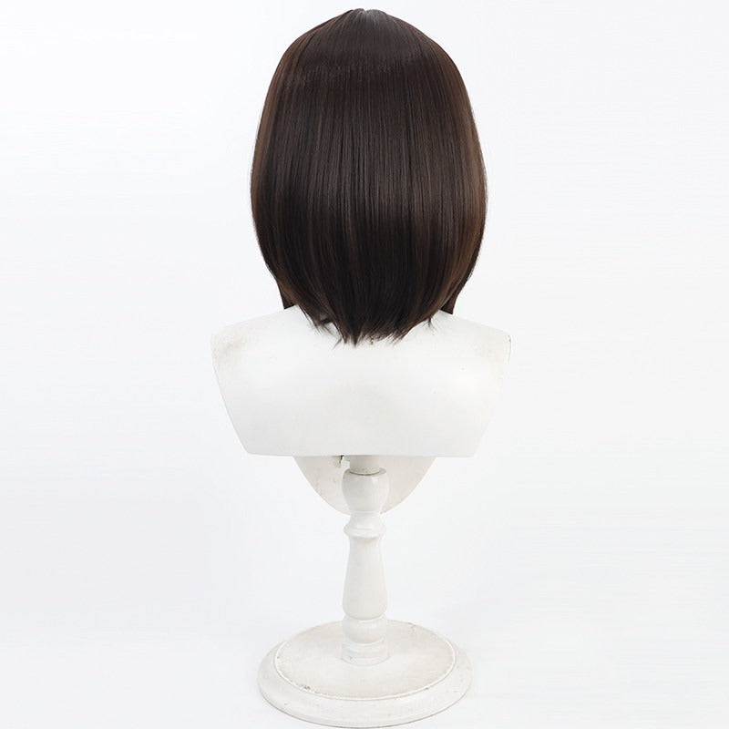 Strinova Cosplay Wigs Yvette Brown Long Bob Scalp Wigs