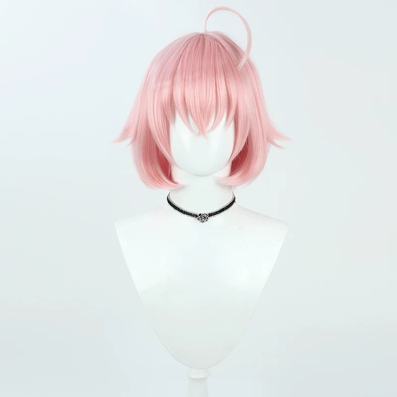 Takanashi Hoshino Cosplay Wigs Pink Short Bob Wigs Blue Archive