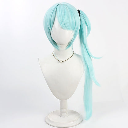 Tsuchinaga Hiyori Cosplay Wigs Split Ponytail Blue Archive