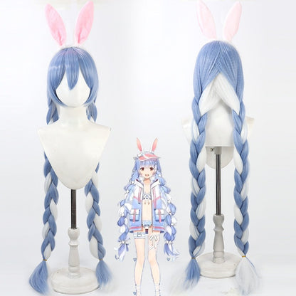 Usada Pekora Cosplay Wigs Swimsuit Hololive VTuber Gradient Long Hair